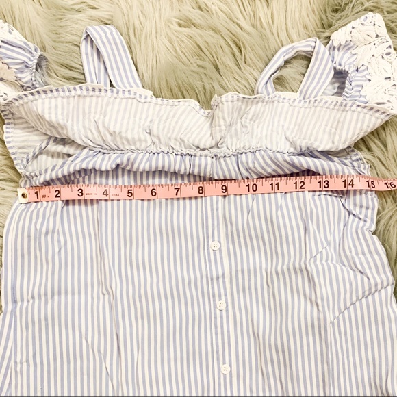 OASIS Blue and White Striped off the shoulder - Picture 12 of 13